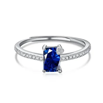 Женское кольцо из стерлингового серебра S925, инкрустированное разноцветным цирконом, с регулируемым освещением, ощущение роскоши для свадьбы - Изображение 2  
