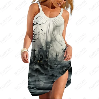 Женское удобное дышащее платье, крутое повседневное платье, модное платье с 3D-принтом, Летние уличные популярные платья - Изображение 1  