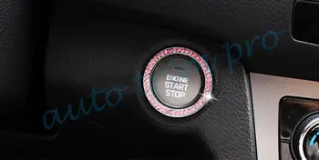 Запуск двигателя автомобиля, Остановка зажигания, крышка с одной кнопкой, декоративное кольцо, отделка розового цвета, Аксессуары - Изображение 2  