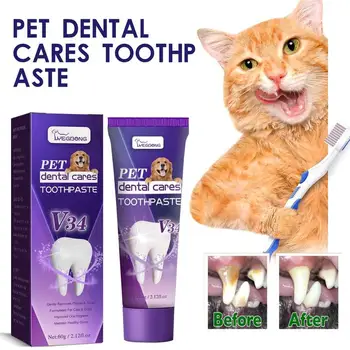 Зубная паста для кошек, Зубная паста для собак, Освежает дыхание, Эффективно очищает зубы, Ароматная Зубная паста для собак и кошек, для кошек и не только - Изображение 2  
