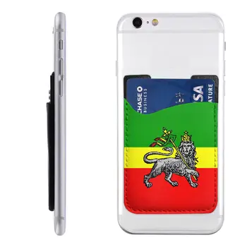 Изготовленный на заказ держатель для карт с изображением флага Эфиопии, чехол для мобильного кошелька со Львом Иуды, клей - Изображение 1  