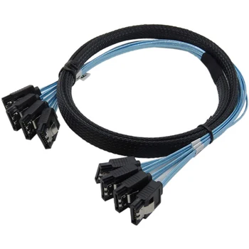 Кабель SAS, кабель Sata, высокая скорость 6 Гбит / с, 4 порта /комплект, высокое качество для сервера, 0,5 метра - Изображение 1  