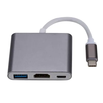кабель-адаптер type-c к HDMI HD USB3.1 док-станция 3 в 1 typec к hdmi док-станция - Изображение 1  