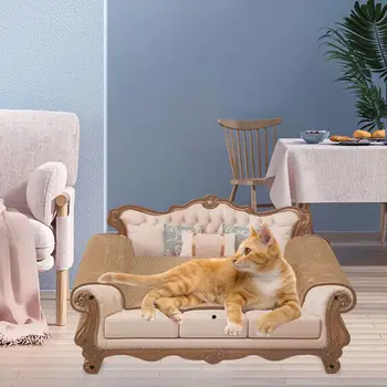 Когтеточка для кошек, Картонный диван-кровать, Легкое гнездо для шезлонга, когтеточка в стиле ретро, диван для мебели для кошек, Котенок, скребущий лапами - Изображение 1  