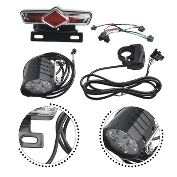 Комплект светодиодных ламп, запчасти для Ebike, Компоненты DK336, Аксессуары для электровелосипедов, Передний фонарь, задний фонарь, Практичный - Изображение 1  