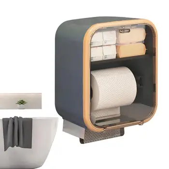 Коробка для салфеток, настенный держатель для салфеток, диспенсер, без перфорации, Держатель для полотенец, гладкий, прозрачный для туалета, аксессуары для ванной комнаты - Изображение 1  