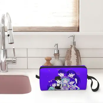 Косметичка с персонажем Омори, Женские косметички для макияжа, дорожная сумка для туалетных принадлежностей на молнии, сумка-органайзер для хранения, сумка для хранения - Изображение 2  