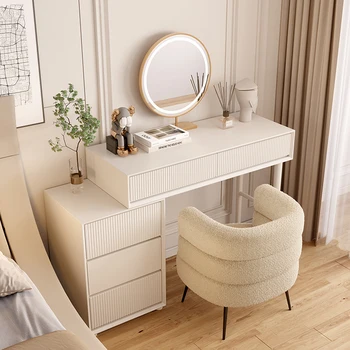 Легкий роскошный комод, косметический столик высокого класса, спальня в кремовом стиле, маленькая квартира, простое хранение - Изображение 2  