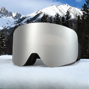 Лыжные очки для активного отдыха, Мужские очки для сноуборда, женские Зимние солнцезащитные очки для снега, Лыжные очки с магнитным притяжением UV400, противотуманные Лыжные очки - Изображение 2  
