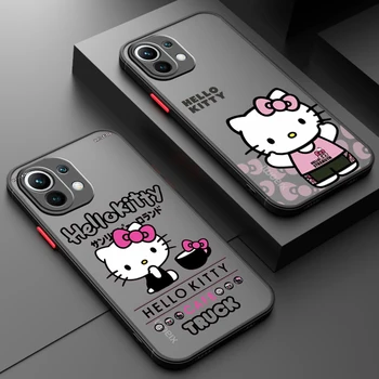 Милый Мультфильм Hello Kitty Для Xiaomi Mi 13 12 12S 12T 12X11 11T 10 9T Lite Pro Ультра Матовый Полупрозрачный Жесткий Чехол Для Телефона - Изображение 1  