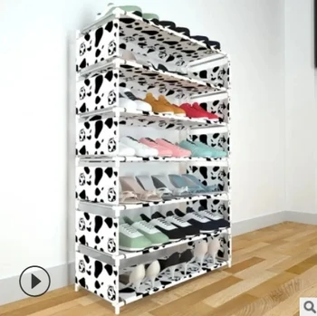 Многослойный сборный пылезащитный обувной шкаф для домашнего общежития экономичный специальный стеллаж для хранения - Изображение 1  