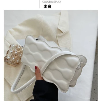 Модный тренд White Wave, женская сумка-мессенджер, плечо из искусственной кожи ПВХ, женские сумки, сумочка, чехол для телефона, кошельки, квадратная сумка-тоут. - Изображение 1  