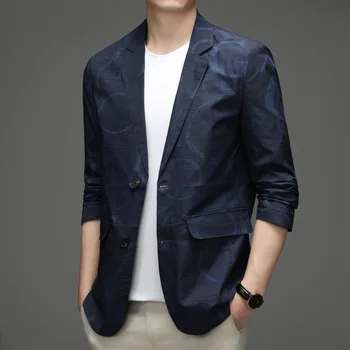 Мужской камуфляжный пиджак с длинными рукавами, модный повседневный тренд, корейская версия - Изображение 2  