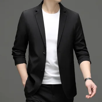 Мужской костюм Z150-2023, весенний новый деловой профессиональный мужской пиджак, повседневная корейская версия костюма - Изображение 2  