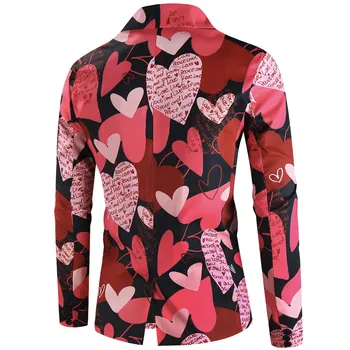 Мужской подарок на День Святого Валентина с 3D цифровым принтом в форме сердца, V-образный вырез, карман на пуговицах, длинный подарок для влюбленной пары, одежда - Изображение 2  