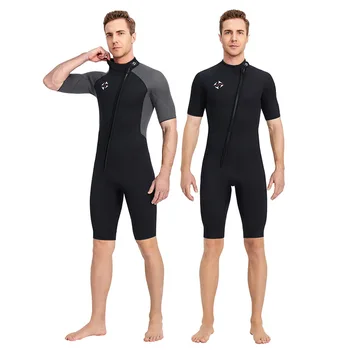 мужской цельный костюм для дайвинга с короткими рукавами толщиной 3 мм, утолщенные шорты для дайвинга, теплый сноркелинг, серфинг, парусная лодка, Cx53 - Изображение 1  