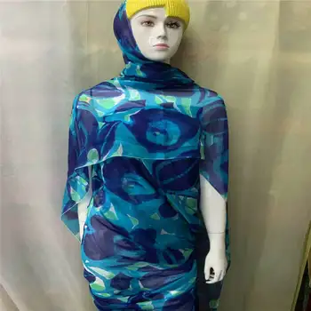 Новое поступление, 7 ярдов мягкой шелковой ткани 2020, высококачественная набивная 100% шелковая ткань для пошива женских платьев, текстильный материал. L78105 - Изображение 2  