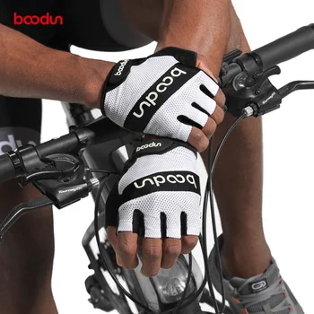 Новые Велосипедные перчатки Boodun с полупальцевым ночным обратным светом 4D, силиконовые Велосипедные перчатки - Изображение 1  