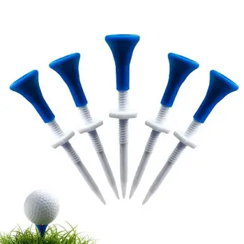 Новые синие пластиковые тройники для гольфа, высоту которых можно регулировать, прочные пластиковые тройники для гольфа с шестигранной гайкой, аксессуары для гольфа для игроков в гольф, 5 шт. - Изображение 1  