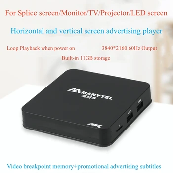 Новый медиаплеер Autoplay Mini Full HD 4K с поддержкой 4K 60hz HDD USD Диск TF Карта Мультимедийное видео PPT PDF Рекламные Плееры Box - Изображение 1  