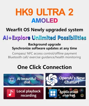 Оригинальные Смарт-часы HK9 ultra 2 Для женщин и мужчин GPT Bluetooth вызов HK9ultra 2 Smartwatch для Xiaomi PK HK8 N8 DT8 ZD8 W68 W59 DT7 HK9 - Изображение 2  