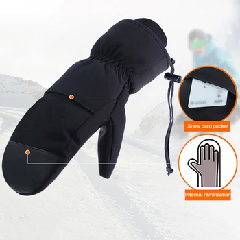 Перчатки для сноуборда на открытом воздухе с толстой мягкой опушкой из искусственного кроличьего плюша для женщин, зимние аксессуары - Изображение 2  