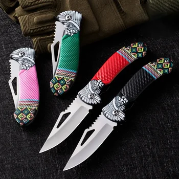 Портативный Мини-походный складной нож для мужчин высокой твердости для самообороны, военные Тактические карманные ножи для выживания на открытом воздухе для охоты - Изображение 2  