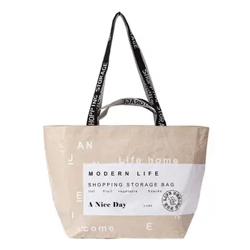 Практичная водонепроницаемая сумка-тоут для продуктов из специальной ткани, нейлоновая хозяйственная сумка с ручкой для путешествий, сумка-тоут для покупок - Изображение 1  