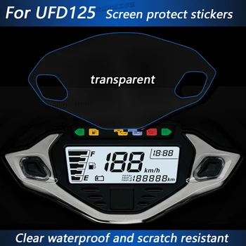 Прозрачные наклейки для защиты экрана мотоцикла из ТПУ, водонепроницаемая наклейка для SUZUKI HAOJUE UFD125 UFD 125 - Изображение 1  