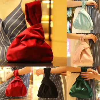 Простая бархатная сумка на запястье в стиле ретро в стиле японского искусства, повседневный карман для рук, сменная фланелевая сумка - Изображение 2  