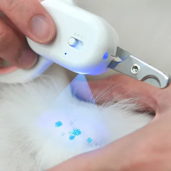 Простой кошачий нож для ногтей со светодиодной подсветкой, Машинка для стрижки ногтей с кровяной нитью, инструмент для чистки двойной световой машинки для стрижки ногтей для домашних животных - Изображение 2  