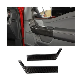 Рамка отделки крышки ручки передней внутренней боковой двери для Ford F150 2021 2022 2023 Аксессуары (ABS из углеродного волокна) - Изображение 2  