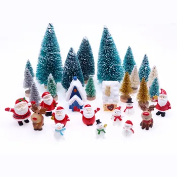 Рождественские миниатюры, Рождественская елка, Санта-Клаус, Снеговики, Лось, микро Пейзаж, кукольный дом, Сказочный сад, сцена из жизни, декор, Игрушка - Изображение 1  