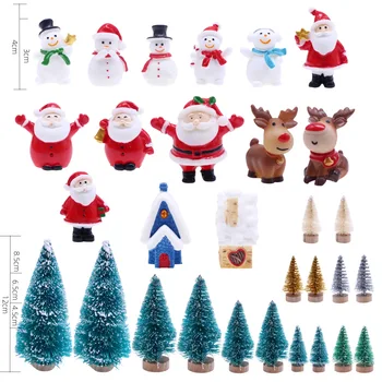 Рождественские миниатюры, Рождественская елка, Санта-Клаус, Снеговики, Лось, микро Пейзаж, кукольный дом, Сказочный сад, сцена из жизни, декор, Игрушка - Изображение 2  