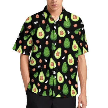 Рубашка Fruit Vacation с рисунком Каваи Авокадо, Летние повседневные рубашки, мужские модные блузки, топ на заказ с короткими рукавами, плюс размер - Изображение 1  