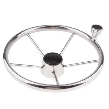 Рулевое колесо для морской лодки, нержавеющая сталь с 5 спицами, конический вал диаметром 3/4 дюйма - Изображение 2  