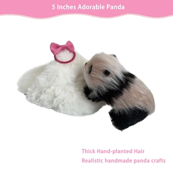 Силиконовая панда VOLOBE, 5 дюймов, мягкая мини-реалистичная Панда с силиконовыми аксессуарами для животных для детей, Рождественский подарок для мальчиков и девочек - Изображение 2  