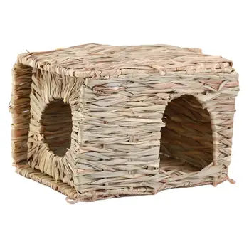 Складная кровать-шалаш с отверстиями Игровой домик Удобное Травяное гнездо для хомяка - Изображение 2  
