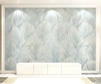 Украшение дома Фон из перьев Фреска Фон для гостиной Фреска из перьев Фотообои индивидуального размера 3D обои - Изображение 1  