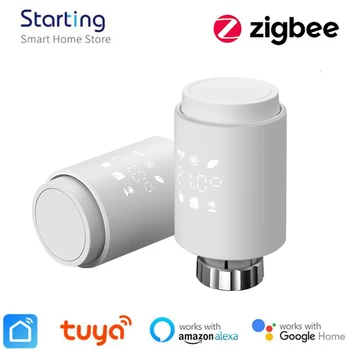 Умный термостат Tuya ZigBee TRV Клапан привода радиатора Программируемый температурный контроллер Smart Life Через Alexa Google Home - Изображение 1  