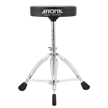 Универсальный барабанный трон AROMA, Круглое мягкое сиденье для барабана, табурет с двойными ножками из нержавеющей стали, противоскользящий для взрослых барабанщиков - Изображение 2  