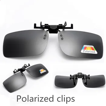 Унисекс, поляризованные солнцезащитные очки с клипсой для близорукого вождения, линзы ночного видения, защита от UVA, Защита от UVB, Солнцезащитные очки для езды на велосипеде с клипсой для верховой езды - Изображение 2  