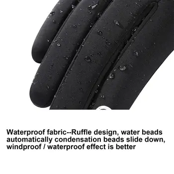 Утолщенные велосипедные перчатки, модные водонепроницаемые противоскользящие перчатки с сенсорным экраном, Ветрозащитные теплые лыжные перчатки, Спорт на открытом воздухе - Изображение 2  