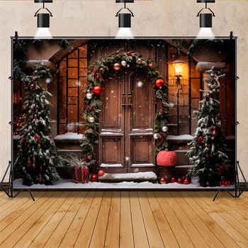 Фоновые изображения Рождественского камина SHUOZHIKE, Новогодние Конфетные дымоходы, студийный фон со снежинками на окне WW-43 - Изображение 2  