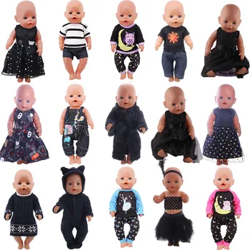 Черная юбка для кукольной одежды Подходит для рождественской одежды 18-дюймовой американской девочки 43-сантиметровые куклы-младенцы 18-дюймовая новорожденная кукла - Изображение 1  