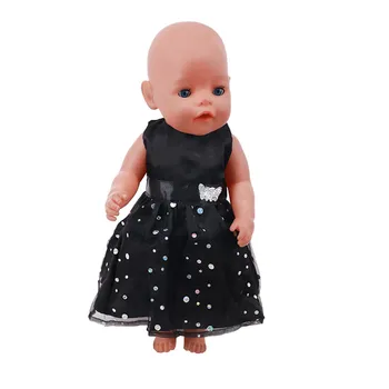 Черная юбка для кукольной одежды Подходит для рождественской одежды 18-дюймовой американской девочки 43-сантиметровые куклы-младенцы 18-дюймовая новорожденная кукла - Изображение 2  