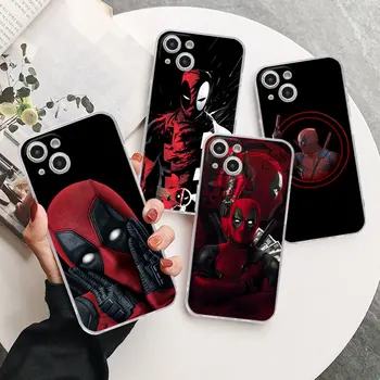 Чехол Для Телефона Marvel Deadpool Mercenary Для Iphone 14 12 13 12Mini 11 Pro Max Xs XR 6 6s 7 8 Plus SE 2020 Прозрачный Мягкий Чехол - Изображение 1  
