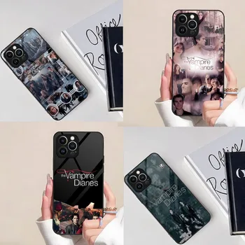 Чехол для телефона The Vampire Diaries для iPhone 14 Pro 12 11 13 Mini XR XS X Max 8 7 6 Plus SE 2023 Стеклянная задняя крышка - Изображение 1  