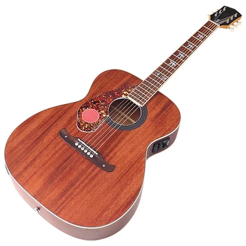 Электроакустическая гитара из цельного дерева Сапеле, 6-струнный полноразмерный дизайн, 41-дюймовая гитара, матовая народная гитара с функцией Turner - Изображение 2  