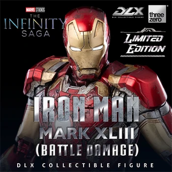 【В наличии】3A Threezero DLX Iron Man Mark 43 Mk43 Боевой урон экшн-модель Infinity Saga Коллекционные фигурки-игрушки - Изображение 1  